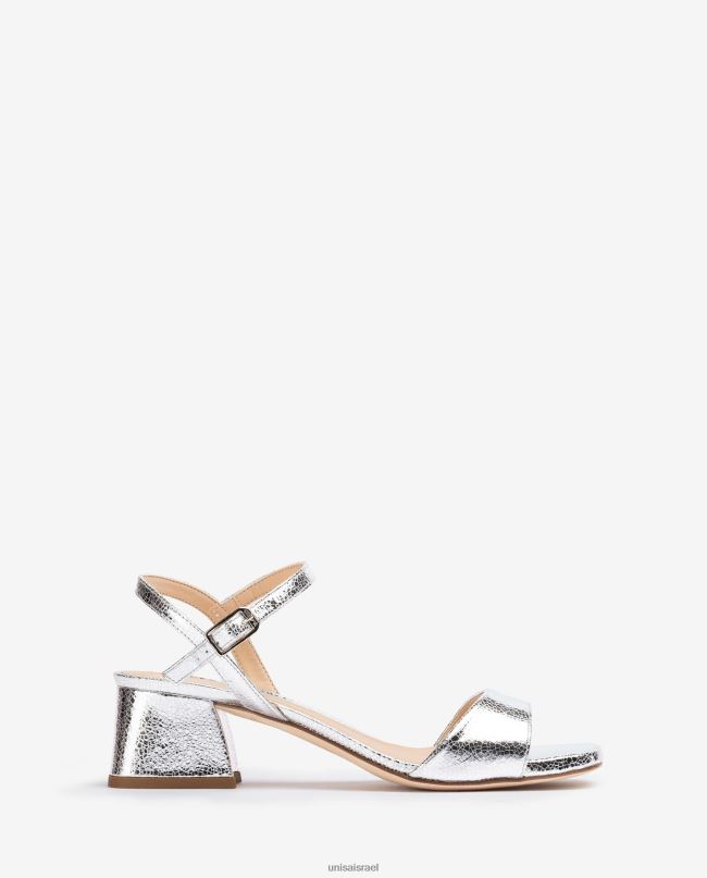 Unisa סנדל עם עקב רחב כסף נשים V2BP2151