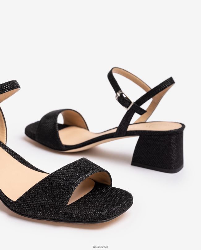 Unisa סנדל עם עקב רחב שָׁחוֹר נשים V2BP2152