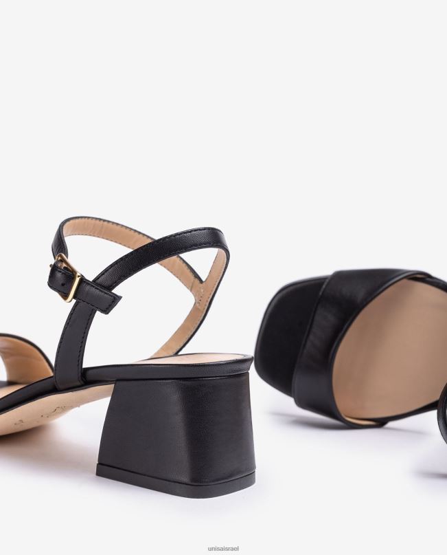 Unisa סנדל עם עקב רחב שָׁחוֹר נשים V2BP2158