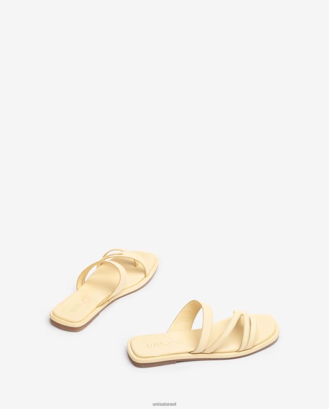 Unisa סנדל שטוח עם רצועות בז' נשים V2BP215