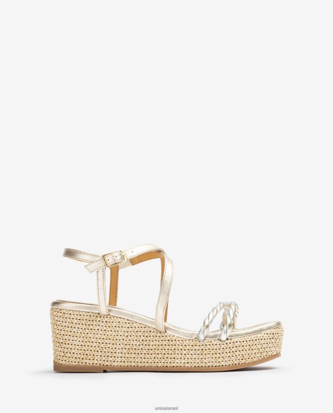 Unisa סנדל עם עקב בלוק ורצועות ספירלה אופנה נשים V2BP2160