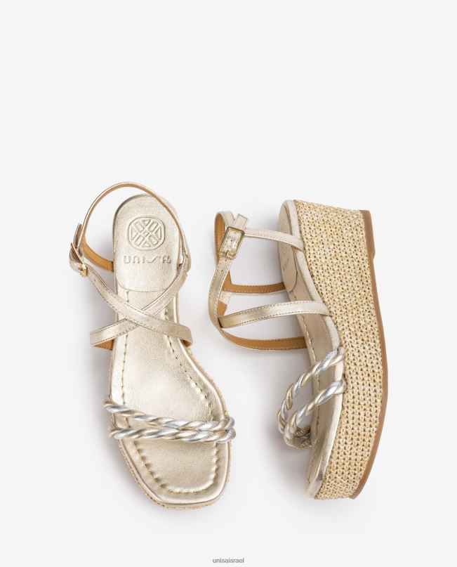 Unisa סנדל עם עקב בלוק ורצועות ספירלה אופנה נשים V2BP2160