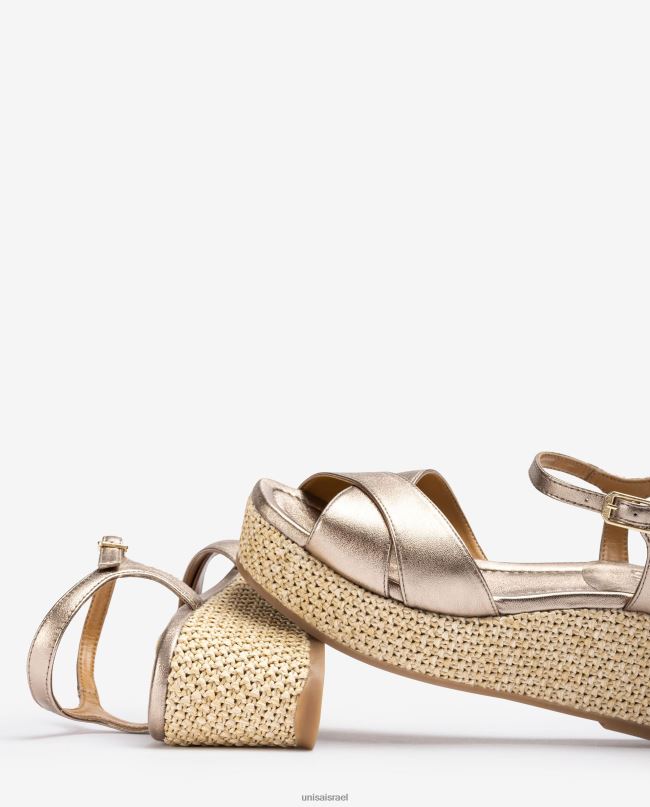 Unisa סנדל עם עקב בלוק רפיה מְעוּדָן נשים V2BP2166