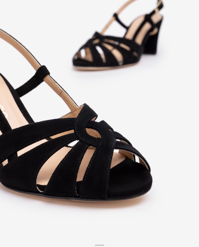 Unisa סנדל חכם עם עקב בינוני שָׁחוֹר נשים V2BP2173