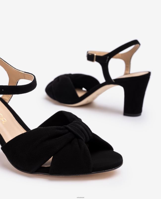 Unisa סנדל זמש חכם שָׁחוֹר נשים V2BP2176