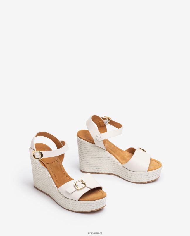 Unisa סנדל טריז גבוה לבן נשים V2BP2189