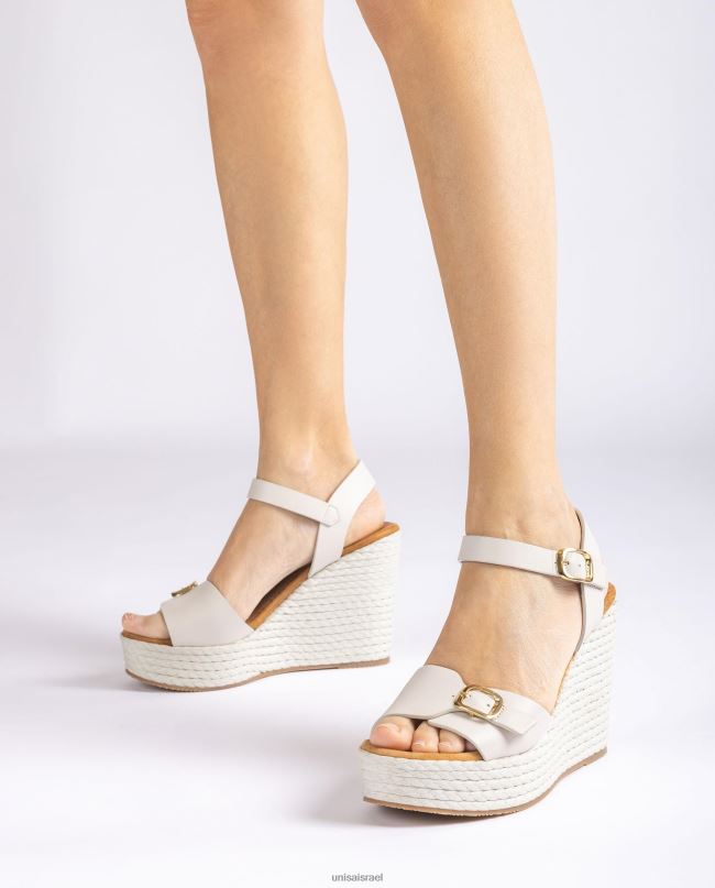 Unisa סנדל טריז גבוה לבן נשים V2BP2189