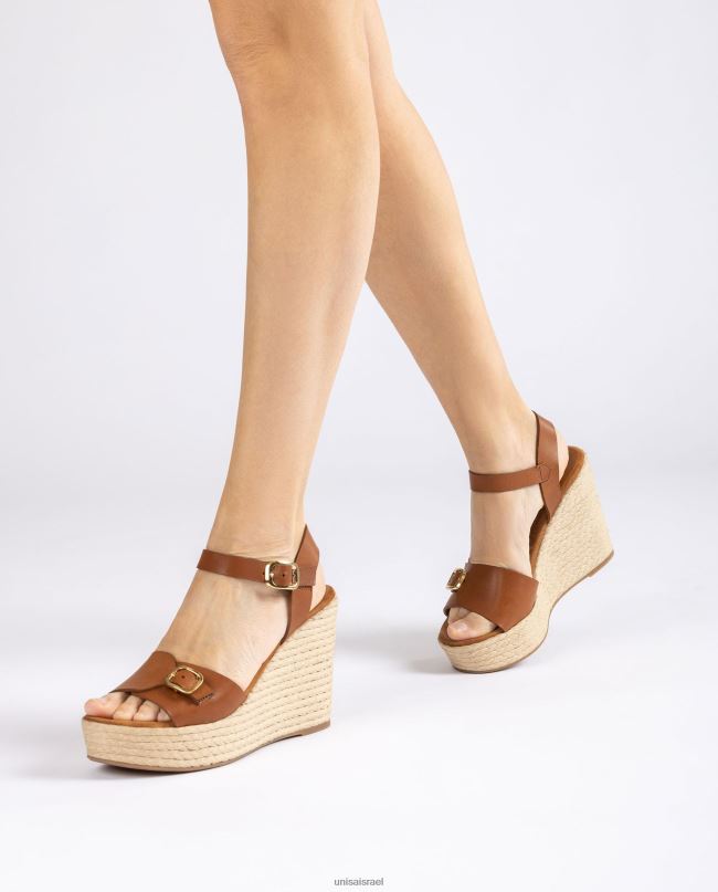 Unisa סנדל טריז גבוה חום נשים V2BP2190