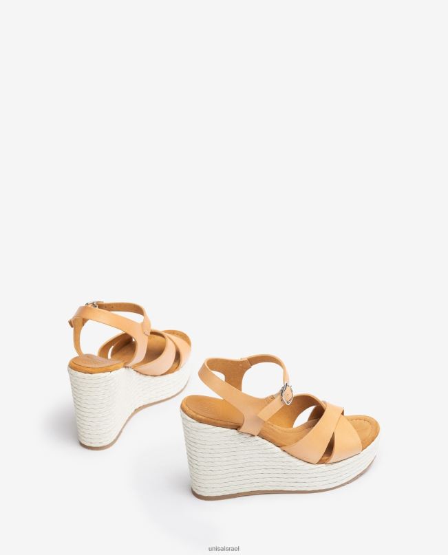 Unisa סנדל טריז גבוה חום נשים V2BP2193