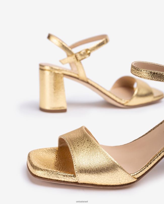 Unisa סנדל סוליה מרובעת זהב נשים V2BP2198