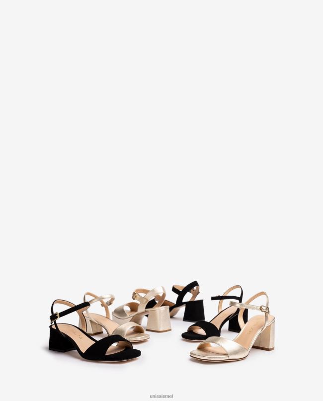 Unisa סנדל עם עקב ופלטפורמה שָׁחוֹר נשים V2BP2215