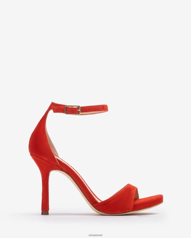 Unisa סנדל זמש עקב גבוה אָדוֹם נשים V2BP222