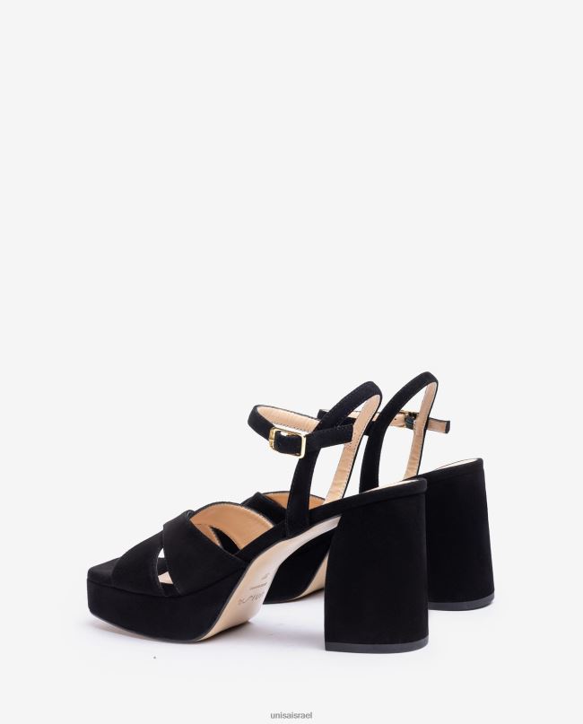 Unisa סנדל עם עקב רחב שָׁחוֹר נשים V2BP2239