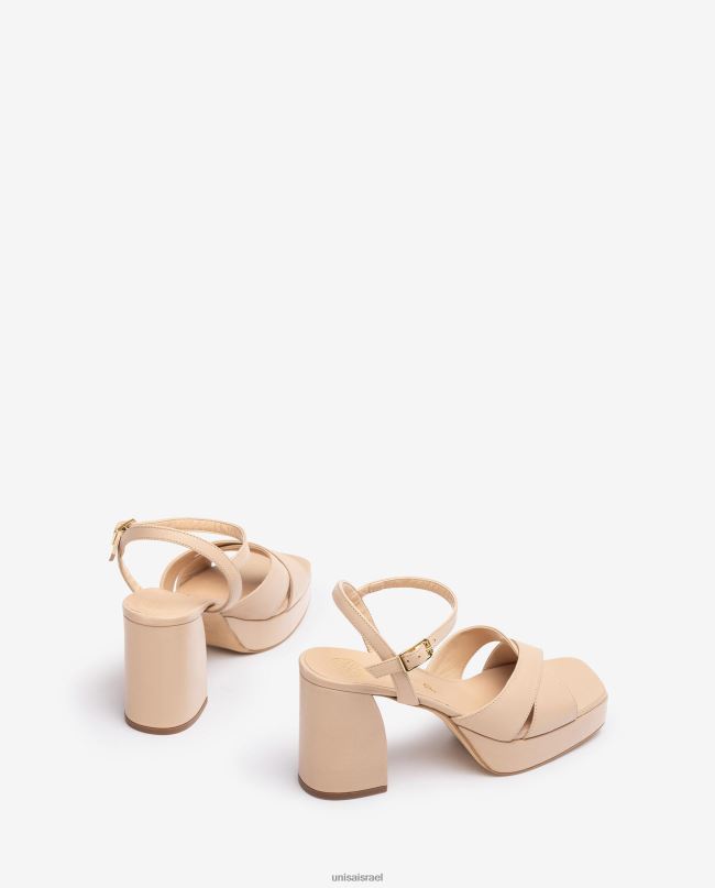 Unisa סנדל עם עקב רחב בז' נשים V2BP2240