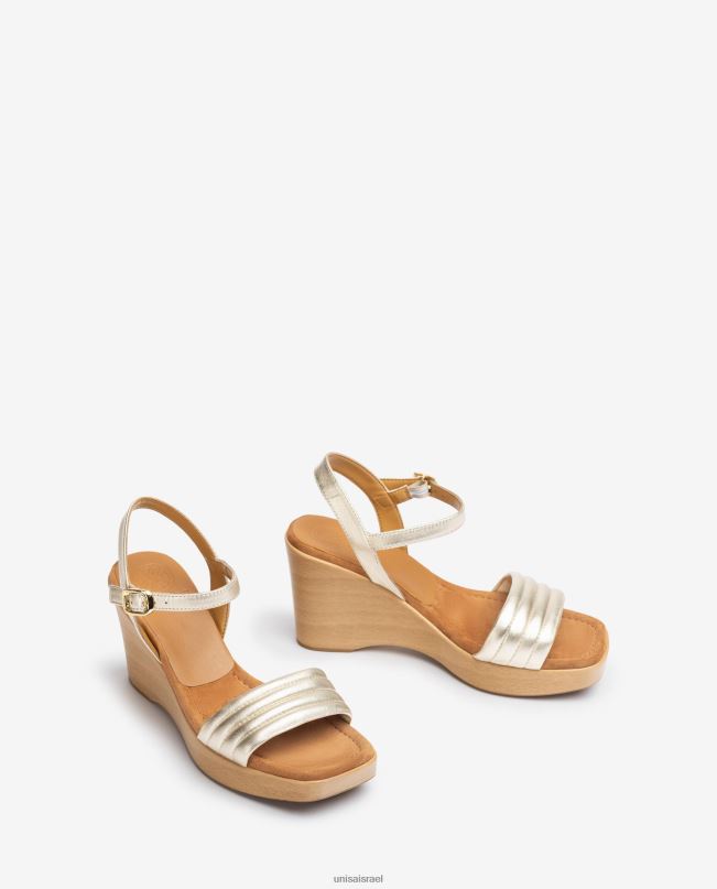 Unisa סנדל טריז עם אצבע מרובעת זהב נשים V2BP2243