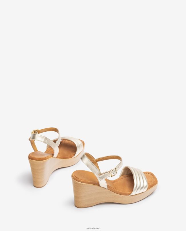 Unisa סנדל טריז עם אצבע מרובעת זהב נשים V2BP2243