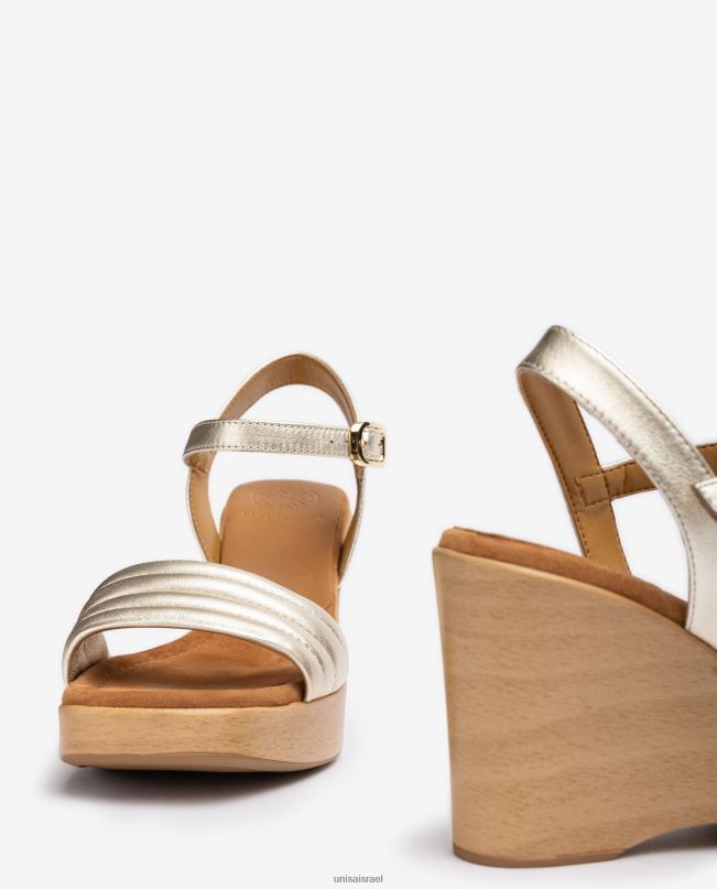 Unisa סנדל טריז עם אצבע מרובעת זהב נשים V2BP2243