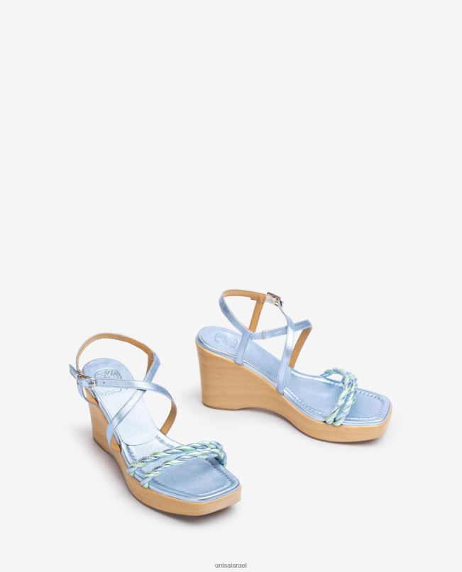 Unisa סנדל טריז מעור אפקט מתכתי כְּחוֹל נשים V2BP2245