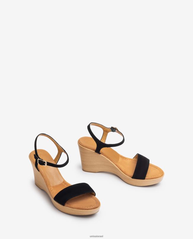 Unisa סנדל זמש עם בלוק שָׁחוֹר נשים V2BP2248