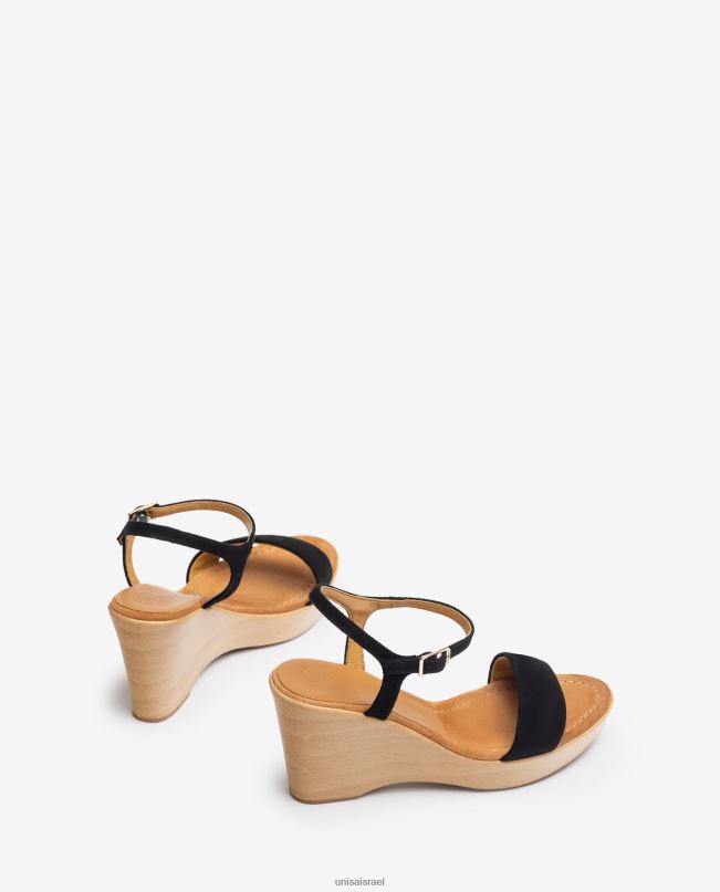 Unisa סנדל זמש עם בלוק שָׁחוֹר נשים V2BP2248