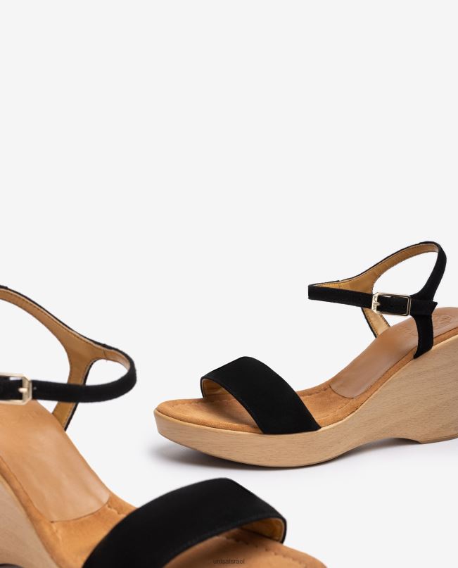 Unisa סנדל זמש עם בלוק שָׁחוֹר נשים V2BP2248