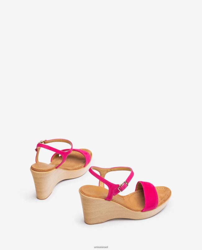 Unisa סנדל זמש עם בלוק וָרוֹד נשים V2BP2249