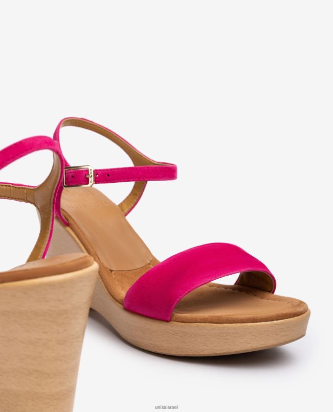 Unisa סנדל זמש עם בלוק וָרוֹד נשים V2BP2249