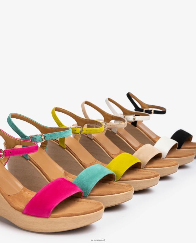 Unisa סנדל זמש עם בלוק וָרוֹד נשים V2BP2249