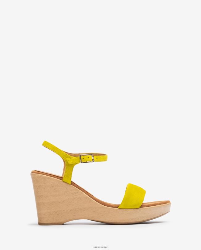 Unisa סנדל זמש עם בלוק ירוק נשים V2BP2250