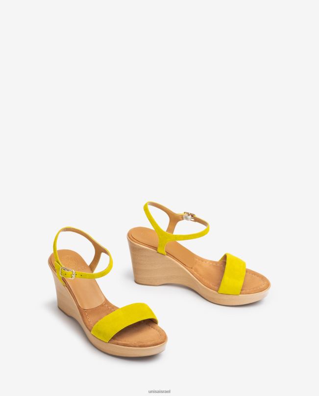 Unisa סנדל זמש עם בלוק ירוק נשים V2BP2250