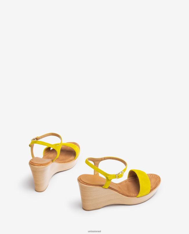Unisa סנדל זמש עם בלוק ירוק נשים V2BP2250