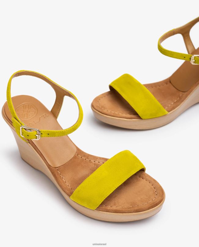 Unisa סנדל זמש עם בלוק ירוק נשים V2BP2250