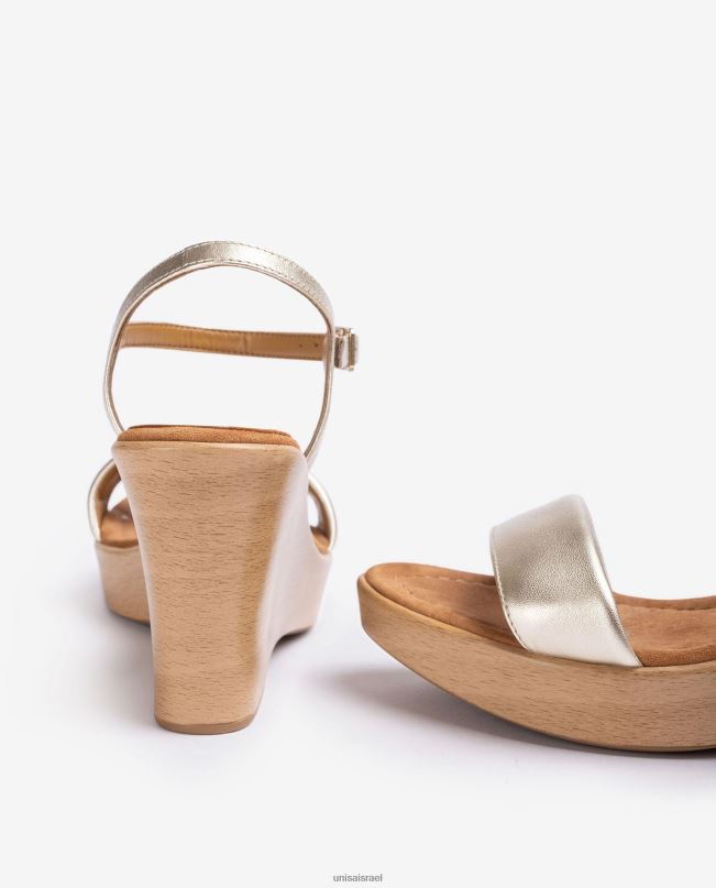 Unisa סנדל בעל אפקט מתכתי עם בלוק מְעוּדָן נשים V2BP2252