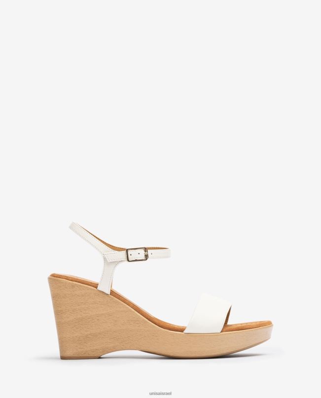 Unisa סנדל עור עם בלוק לבן נשים V2BP2254