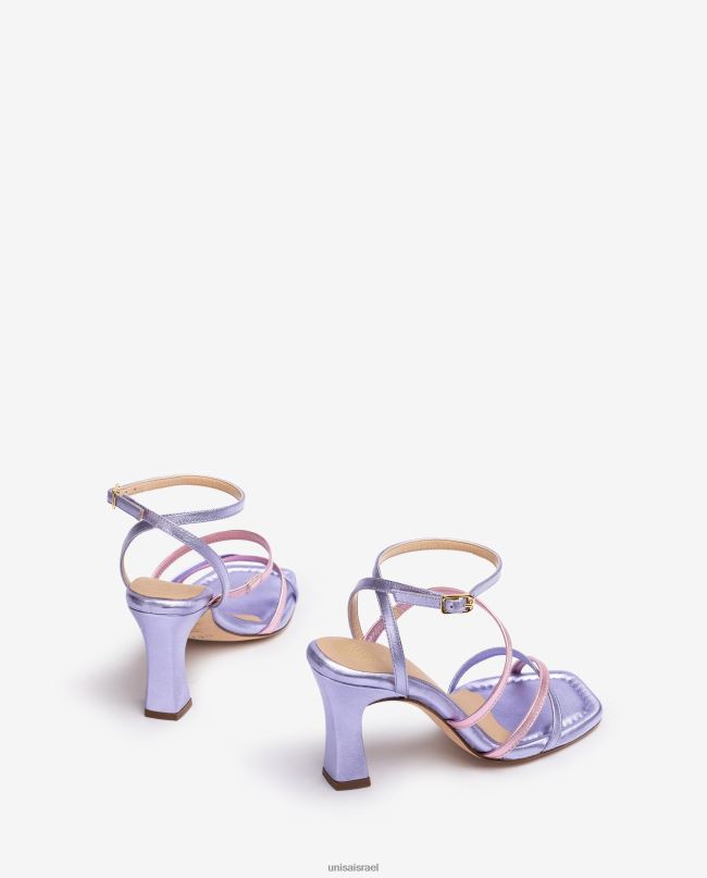 Unisa סנדל רצועות עור באפקט מתכתי לילה נשים V2BP2266