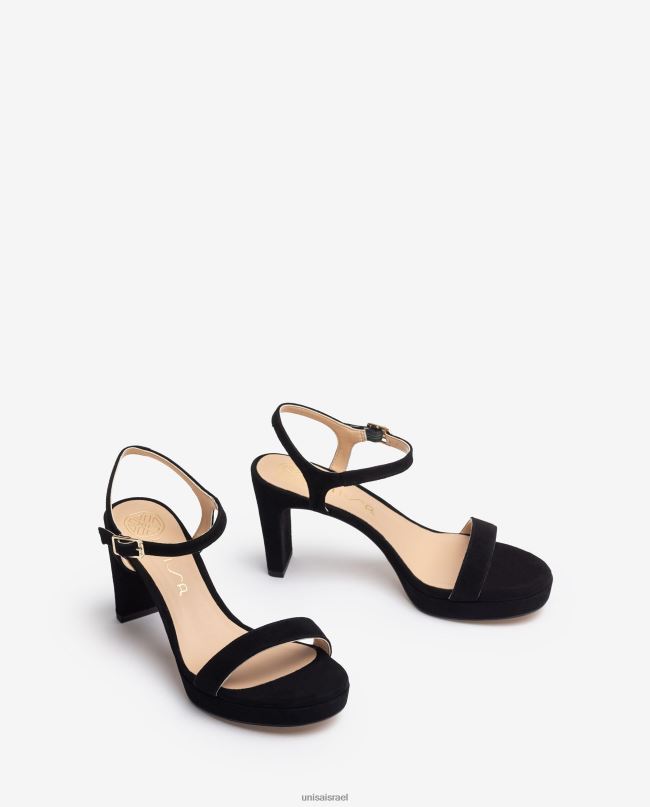 Unisa סנדל זמש שָׁחוֹר נשים V2BP2275