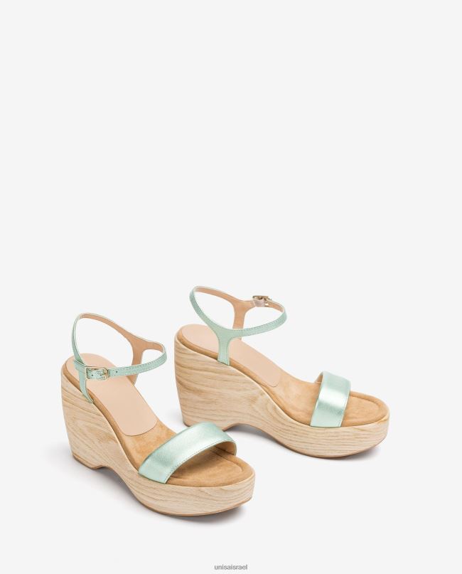 Unisa סנדל בעל אפקט מתכתי עם בלוק כְּחוֹל נשים V2BP2280