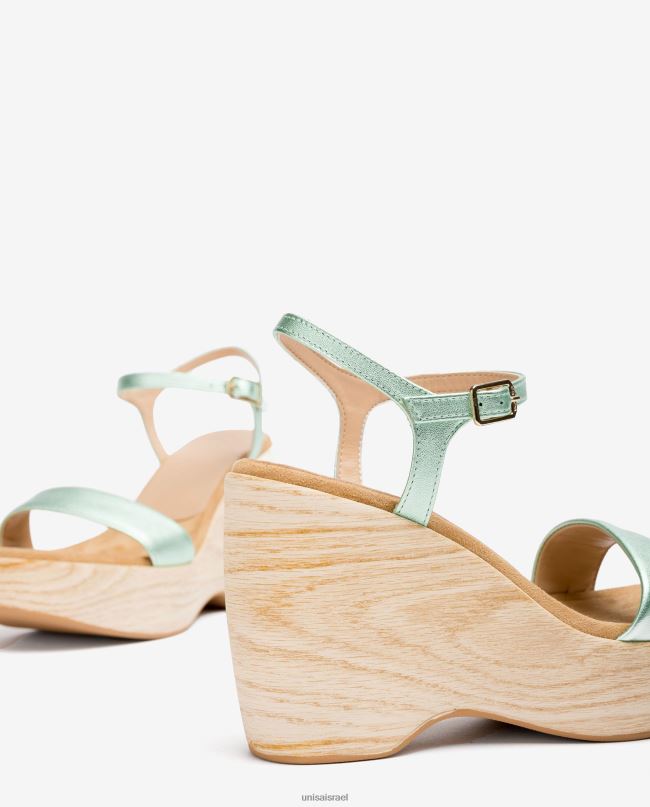 Unisa סנדל בעל אפקט מתכתי עם בלוק כְּחוֹל נשים V2BP2280