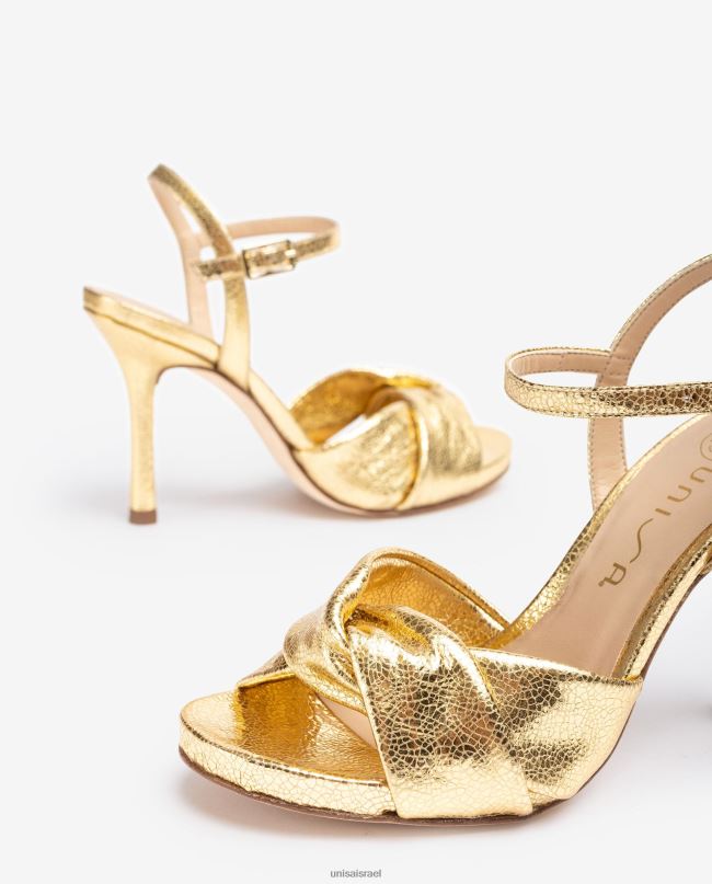 Unisa סנדל עם עקבים גבוהים מוצלבים זהב נשים V2BP2287