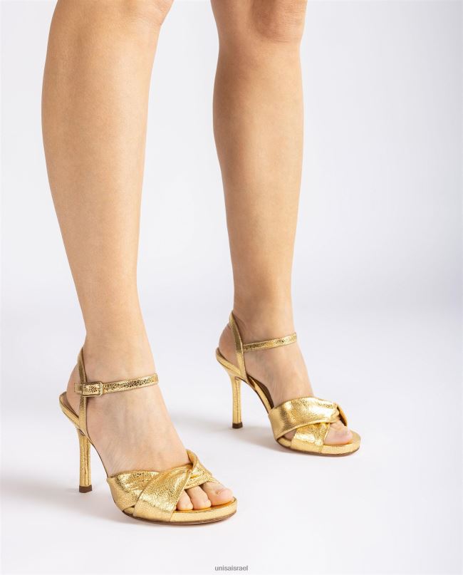 Unisa סנדל עם עקבים גבוהים מוצלבים זהב נשים V2BP2287