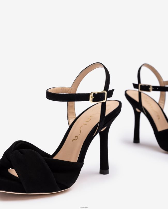 Unisa סנדל עם עקבים גבוהים מוצלבים שָׁחוֹר נשים V2BP2289