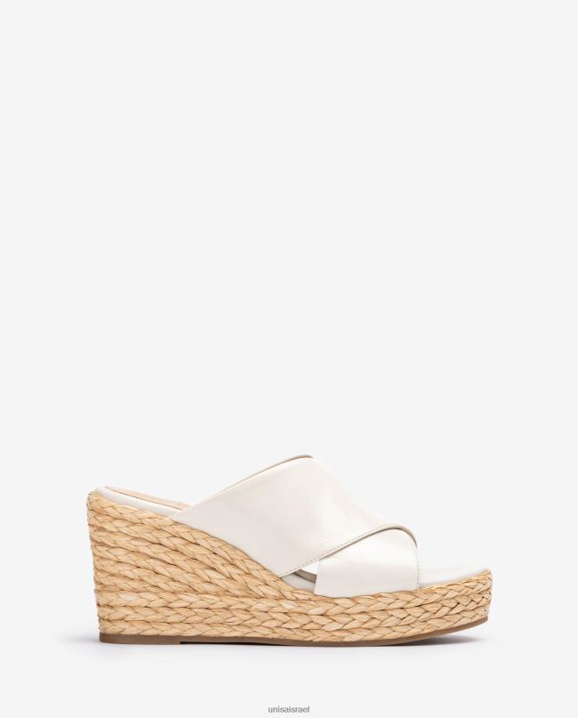 Unisa סנדל רחב עם רצועה מוצלבת לבן נשים V2BP2296