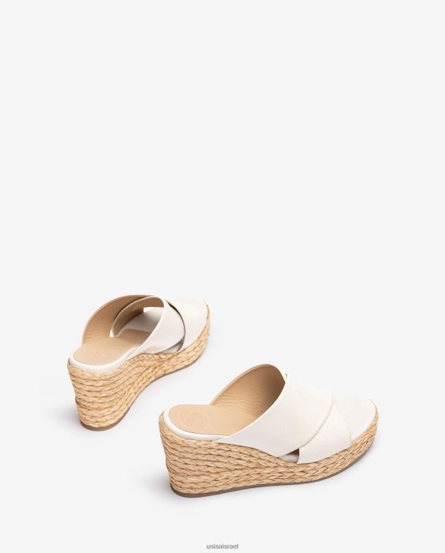 Unisa סנדל רחב עם רצועה מוצלבת לבן נשים V2BP2296