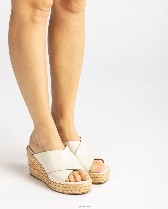 Unisa סנדל רחב עם רצועה מוצלבת לבן נשים V2BP2296