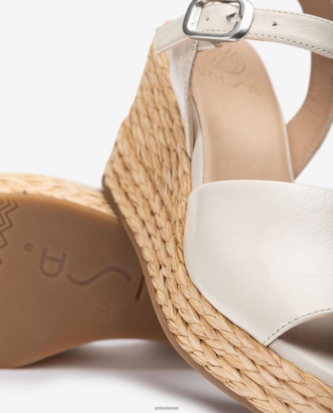 Unisa סנדל ערפד רחב ויוטה לבן נשים V2BP2299