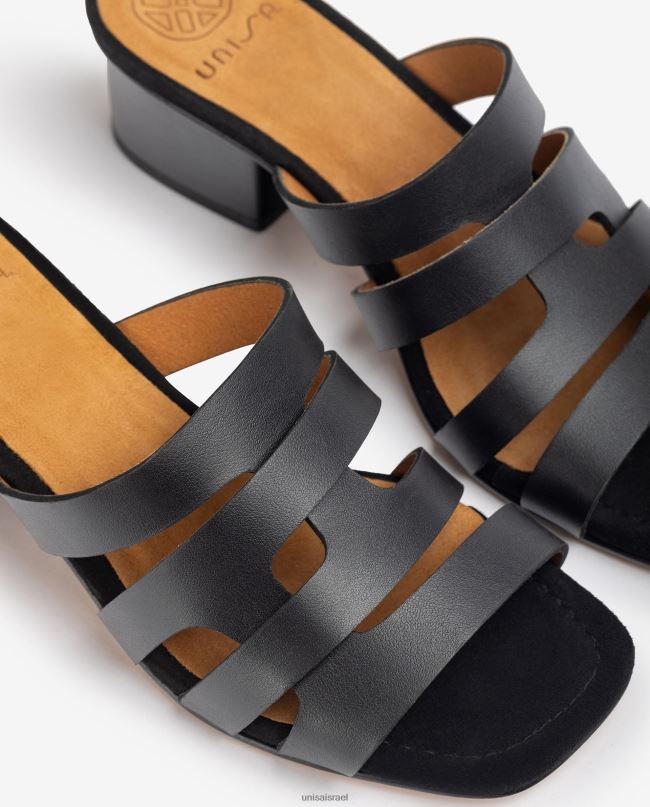 Unisa סנדל ערפד רחב עם נקבים דקורטיביים שָׁחוֹר נשים V2BP2303