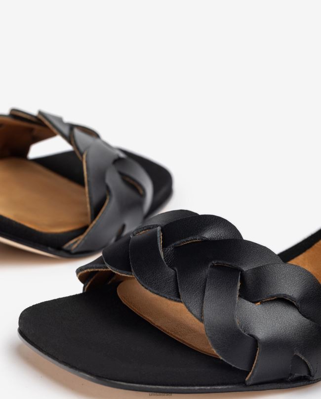 Unisa סנדל עם נקבים דקורטיביים על הערפד שָׁחוֹר נשים V2BP2305