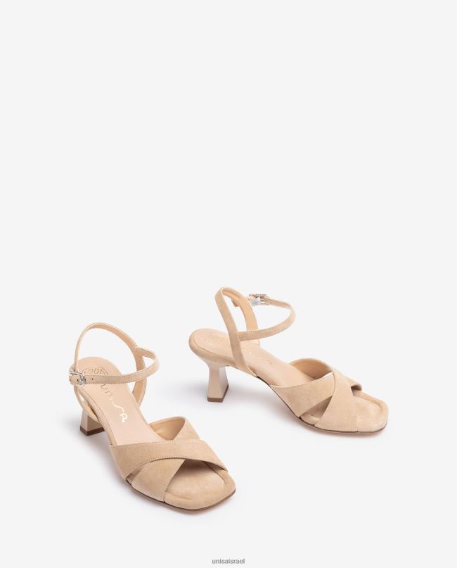 Unisa סנדל רצועה מוצלבת בז' נשים V2BP2313