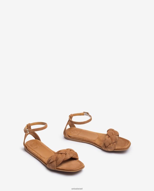 Unisa סנדל עם ערפד קלוע חום נשים V2BP2316