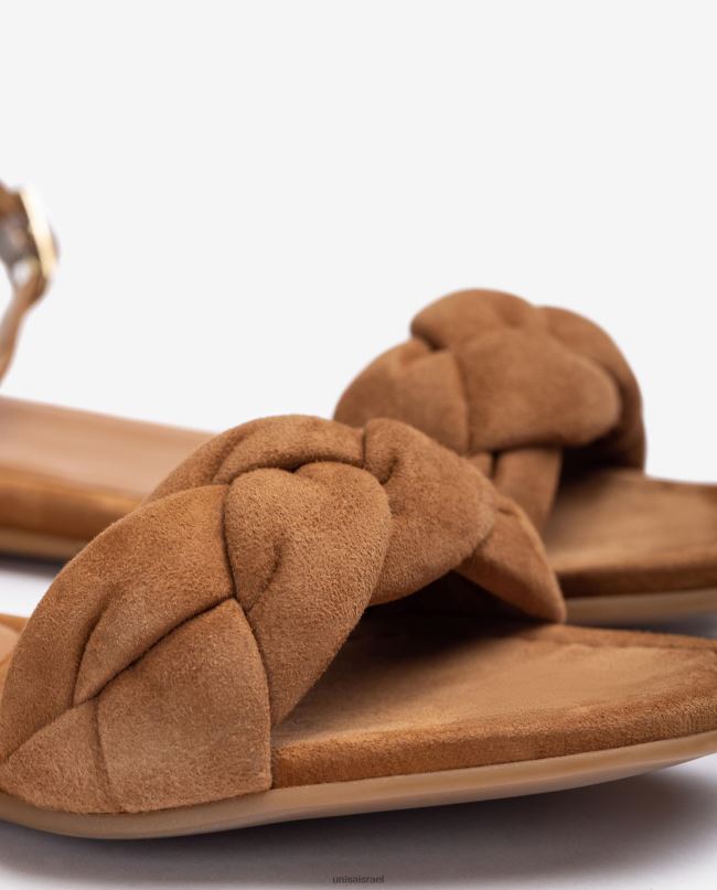 Unisa סנדל עם ערפד קלוע חום נשים V2BP2316